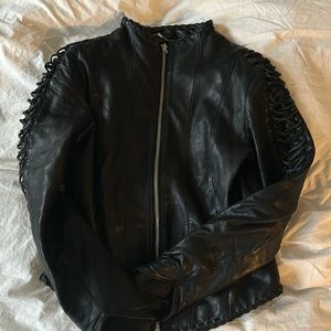 Black leather jacket